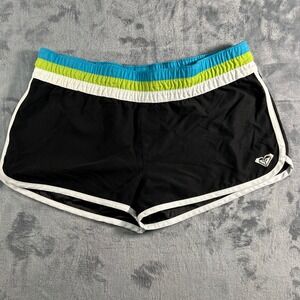 Roxy Womens Black Athletic Shorts Rainbow Trim Pockets Size‎ 9